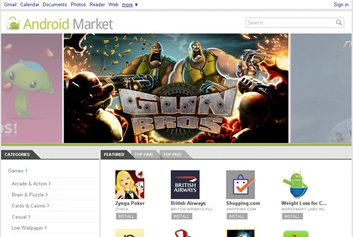 webstore webstore Android Market disponible sur le web